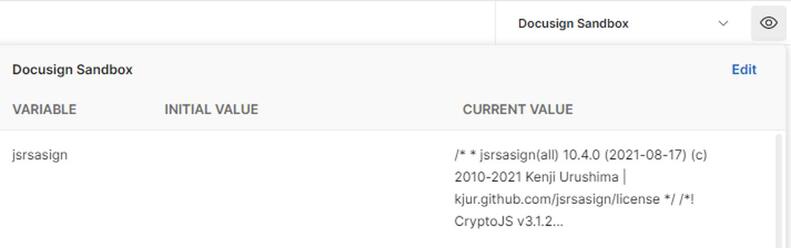 Creating the jsrsasign environment variable