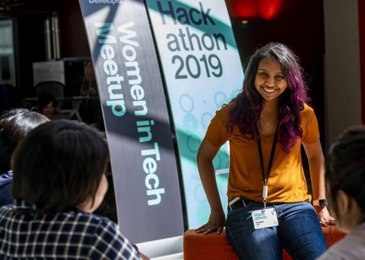 The Hackathon provided a venue for women to meet and discuss their experiences as devs