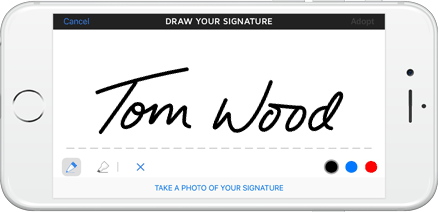 DocuSign signing experience in mobile device