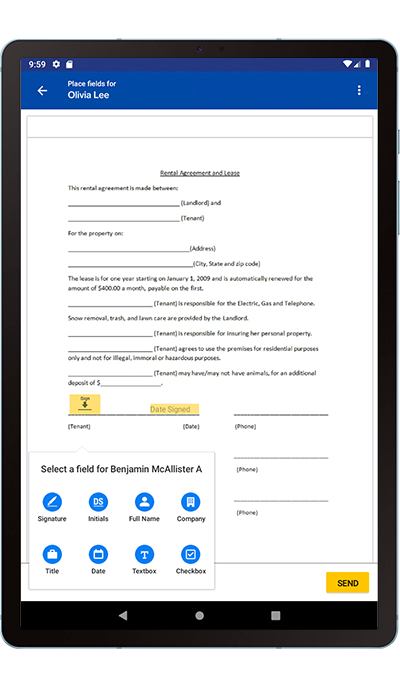 DocuSign mobile online esignature app for enterprise business